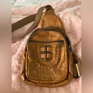 Stylish Tan Leather Sling Bag